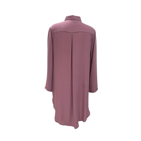 BKE Red Long Sleeve Button Down Tunic Shirt Oversized Blouse Rose Pink Large - Picture 8 of 9